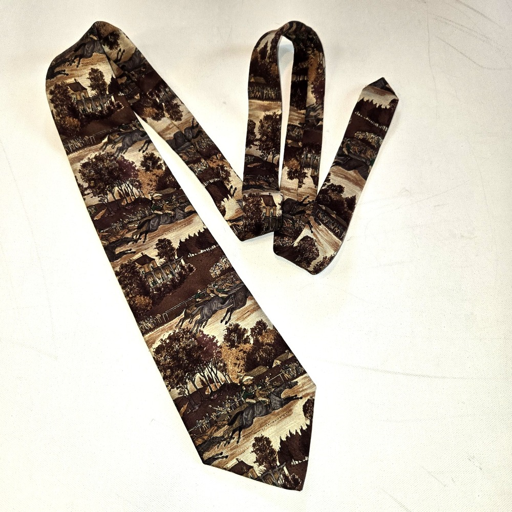 Chukkers Tiesmiths Hand‎ Finished Polo Horse Brown Men's Necktie